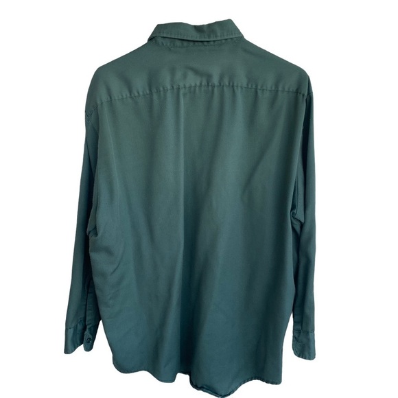 Vintage Workwear Big Mac Mechanic Work Shirt Green Mens Made in USA 80s 90s - Picture 6 of 6